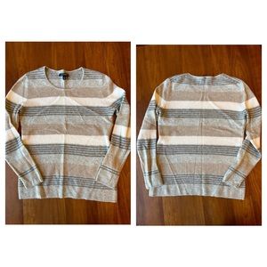Rella Cashmere crew neck Sweater striped neutrals